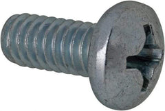 Value Collection - #12-24 UNC, 1/2" Length Under Head Phillips Drive Machine Screw - Pan Head, Grade 2 Steel, Zinc-Plated Finish, Without Washer - Benchmark Tooling
