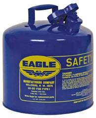 Eagle - 5 Gal Galvanized Steel Type I Safety Can - 13-1/2" High x 12-1/2" Diam, Blue - Benchmark Tooling