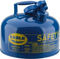 Eagle - 2 Gal Galvanized Steel Type I Safety Can - 9-1/2" High x 11-1/4" Diam, Blue - Benchmark Tooling