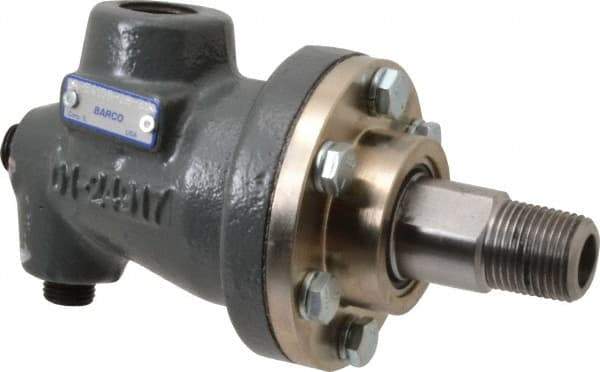 Barco - 1/2 NPT Right Hand Rotor Thread, 1/2" NPT Port, 5-7/8" Body Length, Single Flow, High Temperature (Hot Oil), Rotary Union - 600 Max RPM, 100 Max Hot Oil psi - Benchmark Tooling