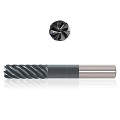 1/2″ Dia. × 1/2″ Shank × 7/8″ DOC × 3″ OAL, Sistral, 7 Flute, Variable Helix, Straight, External, Bullnose, Solid End Mill - Exact Industrial Supply