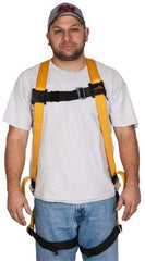 Miller - 400 Lb Capacity, Size Universal, Full Body Construction Safety Harness - Polyester, Mating Leg Strap, Mating Chest Strap, Yellow/Black - Benchmark Tooling