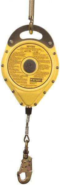 Gemtor - 30' Long, Stainless Steel Cable Self-Retracting Lifeline - 0.187" Diam, Swivel Locking Snap Hook Connector - Benchmark Tooling