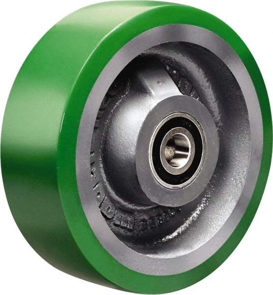 Hamilton - 6 Inch Diameter x 2 Inch Wide, Polyurethane on Cast Iron Caster Wheel - 1,200 Lb. Capacity, 2-1/2 Inch Hub Length, 1/2 Inch Axle Diameter, Sealed Precision Ball Bearing - Benchmark Tooling