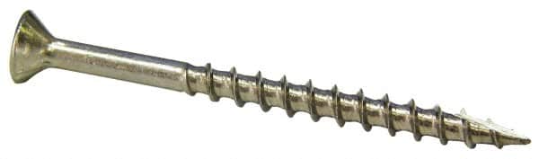 Value Collection - #8 Flat Head, Square Drive Stainless Steel Deck Screw - 1" OAL, Grade 305, Type 17 Point - Benchmark Tooling