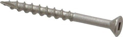Value Collection - #8 Flat Head, Square Drive Stainless Steel Deck Screw - 2" OAL, Grade 305, Type 17 Point - Benchmark Tooling