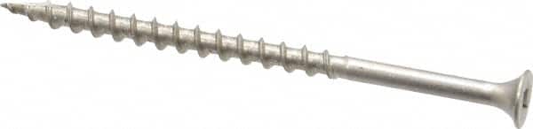 Value Collection - #8 Flat Head, Square Drive Stainless Steel Deck Screw - 3" OAL, Grade 305, Type 17 Point - Benchmark Tooling