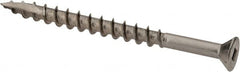 Value Collection - #10 Flat Head, Square Drive Stainless Steel Deck Screw - 2-1/2" OAL, Grade 305, Type 17 Point - Benchmark Tooling