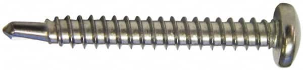 Value Collection - #14, Pan Head, Phillips Drive, 3/4" Length Under Head, #3 Point, Self Drilling Screw - Grade 410 Stainless Steel - Benchmark Tooling