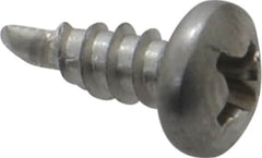 Value Collection - #6, Pan Head, Phillips Drive, 3/8" Length Under Head, #2 Point, Self Drilling Screw - Grade 410 Stainless Steel - Benchmark Tooling