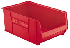 Akro-Mils - 300 Lb. Load Capacity, 29-1/4" Deep, Red Polymer Hopper Stacking Bin - 12" High x 18-3/8" Wide x 29-1/4" Long - Benchmark Tooling