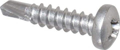 Value Collection - #6, Pan Head, Phillips Drive, 5/8" Length Under Head, #2 Point, Self Drilling Screw - Grade 410 Stainless Steel - Benchmark Tooling