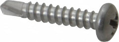 Value Collection - #6, Pan Head, Phillips Drive, 3/4" Length Under Head, #2 Point, Self Drilling Screw - Grade 410 Stainless Steel - Benchmark Tooling
