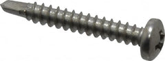 Value Collection - #6, Pan Head, Phillips Drive, 1" Length Under Head, #2 Point, Self Drilling Screw - Grade 410 Stainless Steel - Benchmark Tooling