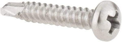 Value Collection - #8, Pan Head, Phillips Drive, 1" Length Under Head, #2 Point, Self Drilling Screw - Grade 410 Stainless Steel - Benchmark Tooling