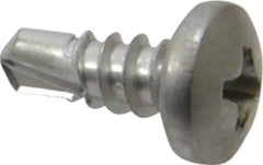 Value Collection - #10, Pan Head, Phillips Drive, 1/2" Length Under Head, #2 Point, Self Drilling Screw - Grade 410 Stainless Steel - Benchmark Tooling