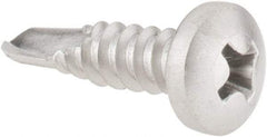 Value Collection - #10, Pan Head, Phillips Drive, 3/4" Length Under Head, #3 Point, Self Drilling Screw - Grade 410 Stainless Steel - Benchmark Tooling