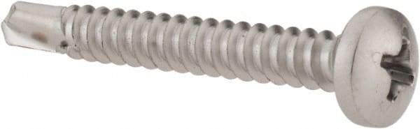 Value Collection - #10, Pan Head, Phillips Drive, 1-1/2" Length Under Head, #3 Point, Self Drilling Screw - Grade 410 Stainless Steel - Benchmark Tooling