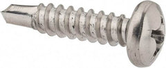 Value Collection - #12, Pan Head, Phillips Drive, 1" Length Under Head, #3 Point, Self Drilling Screw - Grade 410 Stainless Steel - Benchmark Tooling