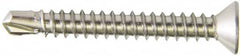 Value Collection - #14, Flat Head, Phillips Drive, 1-1/4" OAL, #3 Point, Self Drilling Screw - Grade 410 Stainless Steel - Benchmark Tooling