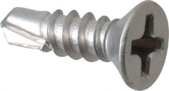 Value Collection - #6, Flat Head, Phillips Drive, 1/2" OAL, #2 Point, Self Drilling Screw - Grade 410 Stainless Steel - Benchmark Tooling