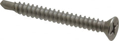 Value Collection - #8, Flat Head, Phillips Drive, 1-1/2" OAL, #2 Point, Self Drilling Screw - Grade 410 Stainless Steel - Benchmark Tooling