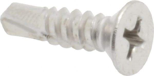 Value Collection - #10, Flat Head, Phillips Drive, 3/4" OAL, #3 Point, Self Drilling Screw - Grade 410 Stainless Steel - Benchmark Tooling