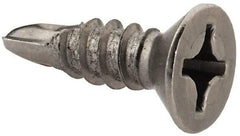 Value Collection - #12, Flat Head, Phillips Drive, 3/4" OAL, #3 Point, Self Drilling Screw - Grade 410 Stainless Steel - Benchmark Tooling