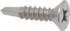 Value Collection - #12, Flat Head, Phillips Drive, 1" OAL, #3 Point, Self Drilling Screw - Grade 410 Stainless Steel - Benchmark Tooling
