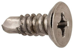 Value Collection - #14, Flat Head, Phillips Drive, 3/4" OAL, #3 Point, Self Drilling Screw - Grade 410 Stainless Steel - Benchmark Tooling