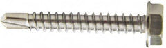 Value Collection - #6, Hex Washer Head, Hex Drive, 5/8" Length Under Head, #2 Point, Self Drilling Screw - Grade 410 Stainless Steel - Benchmark Tooling