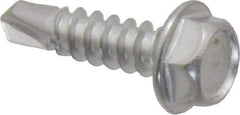 Value Collection - #8, Hex Washer Head, Hex Drive, 5/8" Length Under Head, #2 Point, Self Drilling Screw - Grade 410 Stainless Steel - Benchmark Tooling