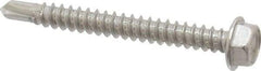Value Collection - #8, Hex Washer Head, Hex Drive, 1-1/2" Length Under Head, #2 Point, Self Drilling Screw - Grade 410 Stainless Steel - Benchmark Tooling