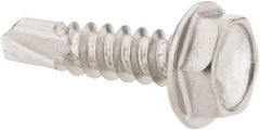 Value Collection - #10, Hex Washer Head, Hex Drive, 3/4" Length Under Head, #3 Point, Self Drilling Screw - Grade 410 Stainless Steel - Benchmark Tooling