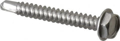 Value Collection - #10, Hex Washer Head, Hex Drive, 1-1/2" Length Under Head, #3 Point, Self Drilling Screw - Grade 410 Stainless Steel - Benchmark Tooling