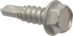 Value Collection - #12, Hex Washer Head, Hex Drive, 3/4" Length Under Head, #3 Point, Self Drilling Screw - Grade 410 Stainless Steel - Benchmark Tooling