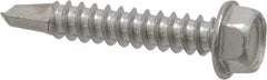 Value Collection - #12, Hex Washer Head, Hex Drive, 1-1/4" Length Under Head, #3 Point, Self Drilling Screw - Grade 410 Stainless Steel - Benchmark Tooling