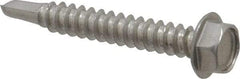 Value Collection - #12, Hex Washer Head, Hex Drive, 1-1/2" Length Under Head, #3 Point, Self Drilling Screw - Grade 410 Stainless Steel - Benchmark Tooling