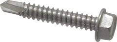 Value Collection - #14, Hex Washer Head, Hex Drive, 1-1/2" Length Under Head, #3 Point, Self Drilling Screw - Grade 410 Stainless Steel - Benchmark Tooling