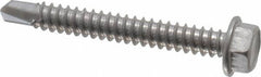 Value Collection - #14, Hex Washer Head, Hex Drive, 2" Length Under Head, #3 Point, Self Drilling Screw - Grade 410 Stainless Steel - Benchmark Tooling