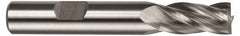 Hertel - 3/8", 2-1/2" LOC, 3/8" Shank Diam, 4-1/4" OAL, 4 Flute, Cobalt Square End Mill - Single End, Uncoated, Spiral Flute, 30° Helix, Centercutting, Right Hand Cut, Right Hand Flute - Benchmark Tooling