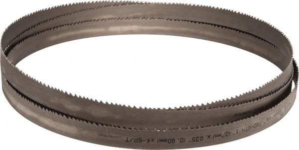 Starrett - 4 to 6 TPI, 11' 6" Long x 1" Wide x 0.035" Thick, Welded Band Saw Blade - Bi-Metal, Toothed Edge, Modified Tooth Set, Contour Cutting - Benchmark Tooling