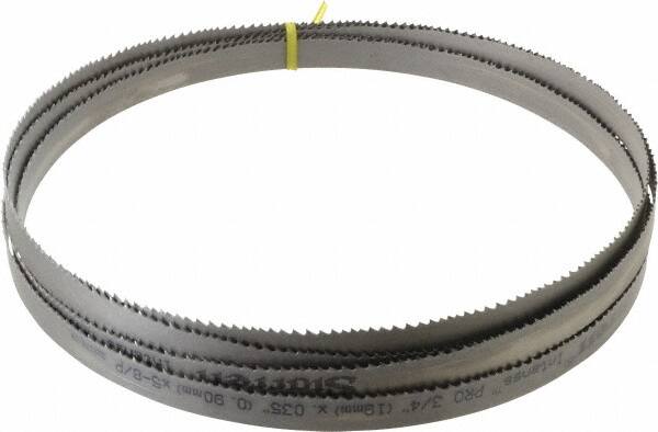 Starrett - 5 to 8 TPI, 14' 8" Long x 3/4" Wide x 0.035" Thick, Welded Band Saw Blade - Bi-Metal, Toothed Edge, Modified Tooth Set, Contour Cutting - Benchmark Tooling