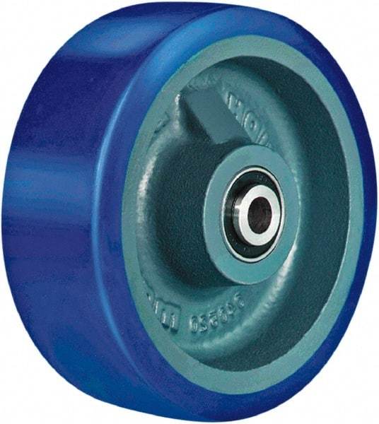 Hamilton - 6 Inch Diameter x 2 Inch Wide, Polyurethane Mold on to Cast Iron Center Caster Wheel - 960 Lb. Capacity, 2-1/4 Inch Hub Length, 1/2 Inch Axle Diameter, Sealed Precision Ball Bearing - Benchmark Tooling