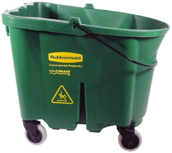 Rubbermaid - 35 Qt Plastic Bucket - 20.1" Long x 17.4" High x 16" Wide, Green - Benchmark Tooling