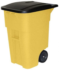 Rubbermaid - 50 Gal Yellow Rectangle Trash Can - Polyethylene, 36-1/2" High x 28-1/2" Long x 23-3/8" Wide - Benchmark Tooling