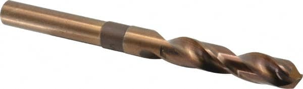 Hertel - 9/16" Drill, 118° Point, Cobalt Silver Deming & Reduced Shank Drill Bit - Benchmark Tooling