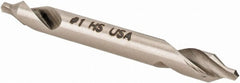 Hertel - #1 Plain Cut 60° Incl Angle High Speed Steel Combo Drill & Countersink - Benchmark Tooling