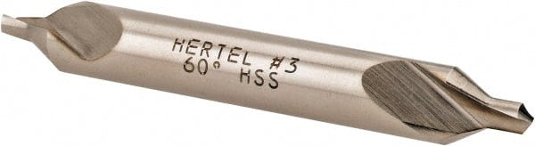 Hertel - #3 Plain Cut 60° Incl Angle High Speed Steel Combo Drill & Countersink - Benchmark Tooling