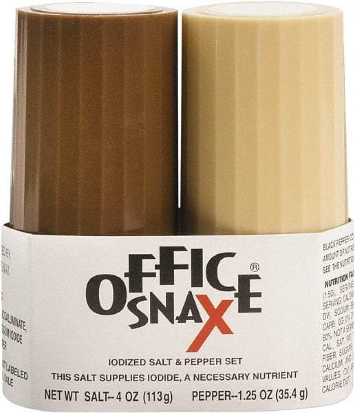 Office Snax - Salt and Pepper Shaker Set - 4 Ounce Salt and 1.5 Ounce Pepper - Benchmark Tooling